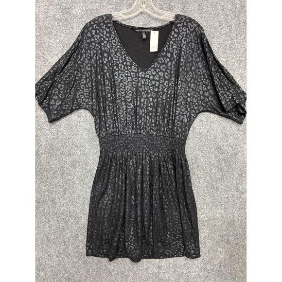 White House Black Market Dresses & Skirts - White House Black Market Metallic Leopard Smocked Kimono Dress NWT